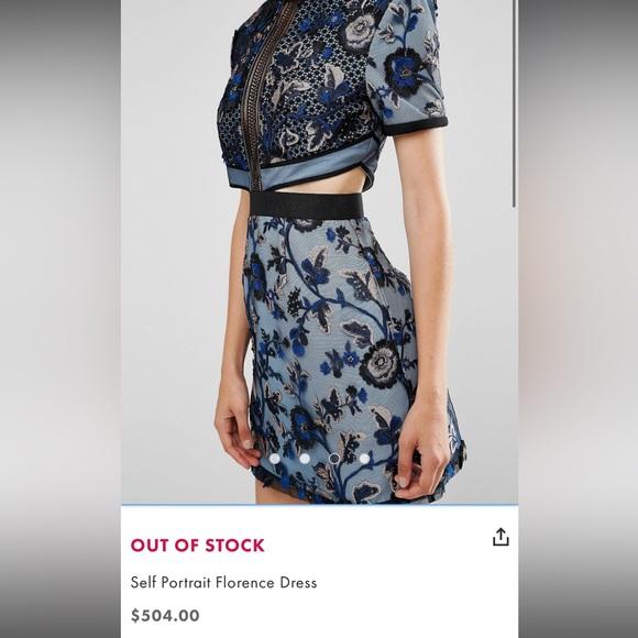 Self Portrait Florence Mini Cut Out Dress Blue Size 4 - Picture 6 of 13